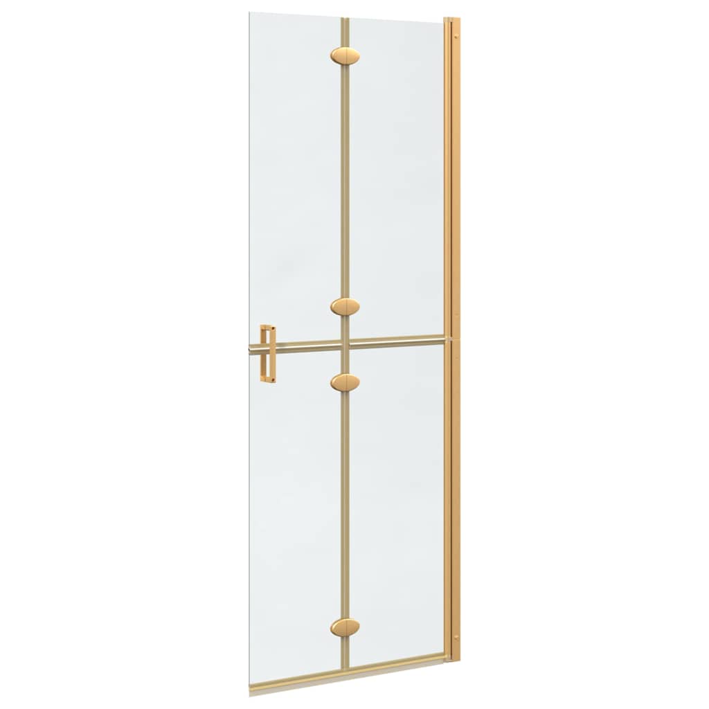 Walk-in shower wall Folding Gold and transparent 70 x 190 cm