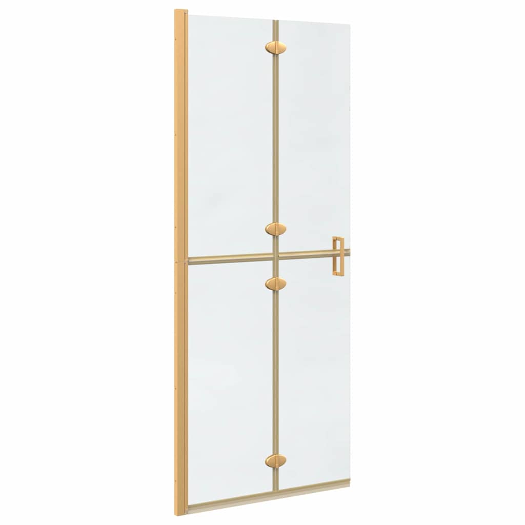 Walk-in shower wall Folding Gold and transparent 80 x 190 cm