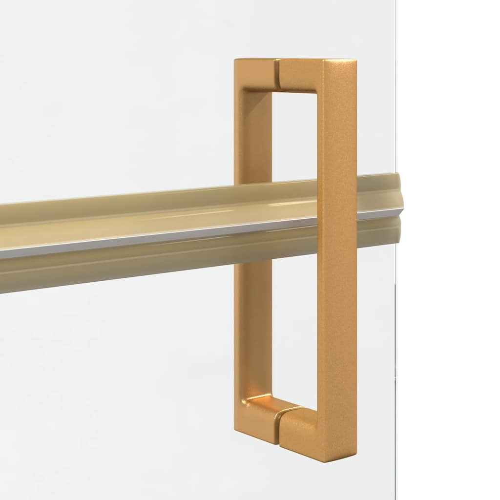 Walk-in shower wall Folding Gold and transparent 90 x 190 cm