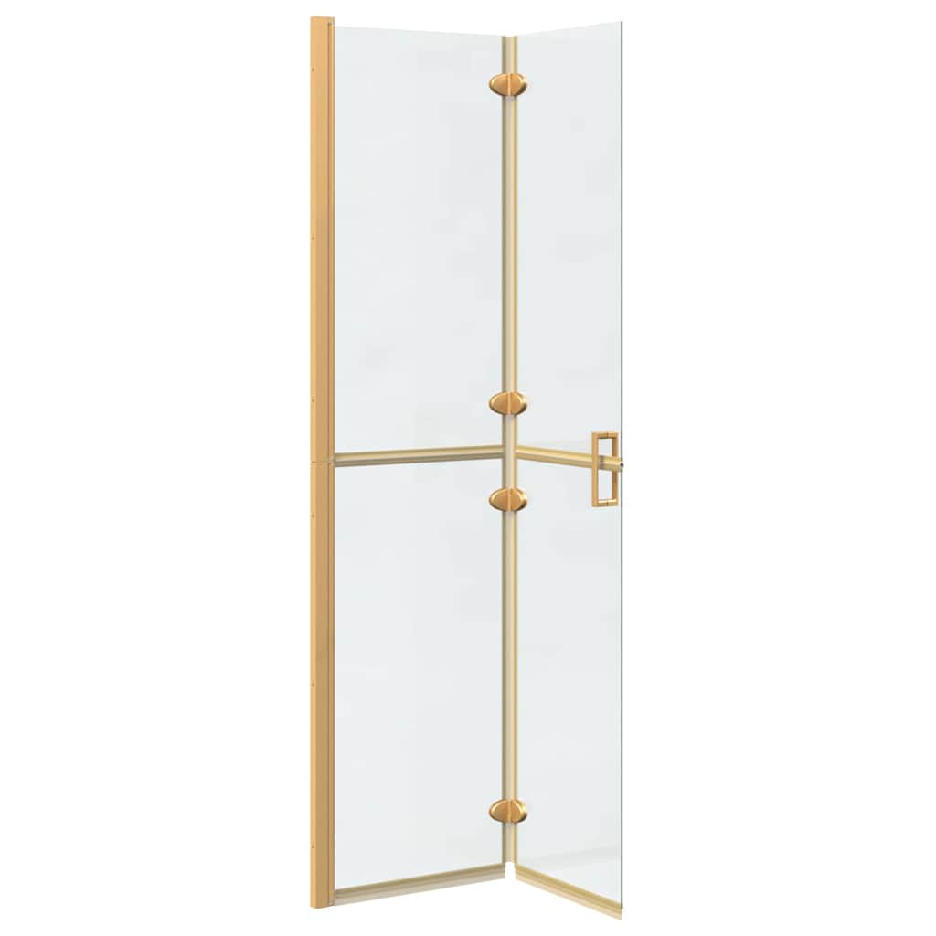 Walk-in shower wall Folding Gold and transparent 90 x 190 cm
