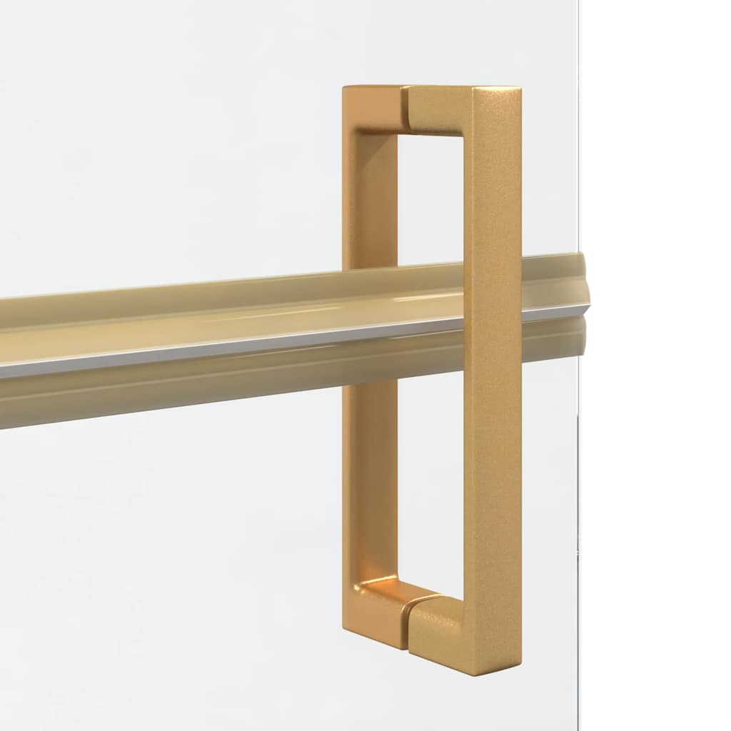 Walk-in shower wall Folding Gold and transparent 110 x 190 cm