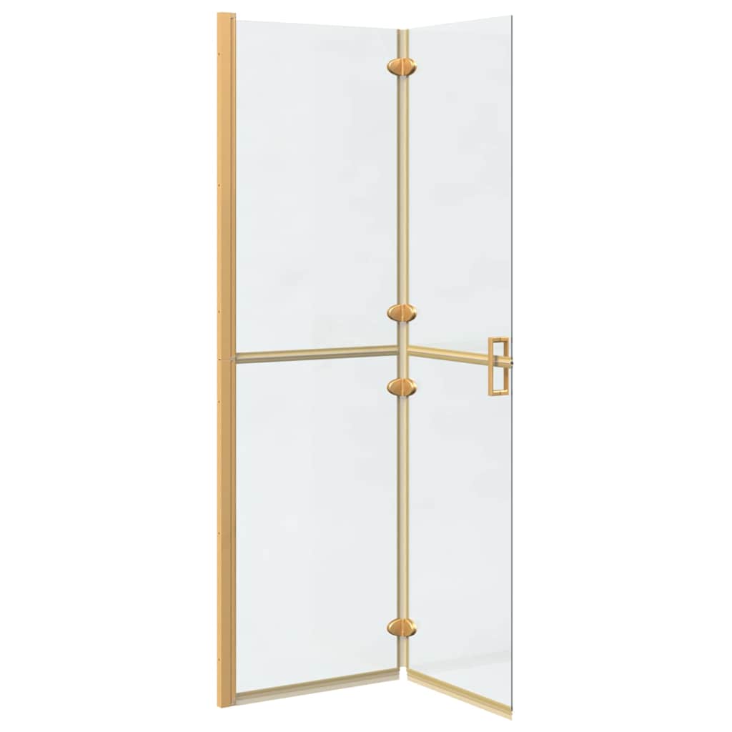 Walk-in shower wall Folding Gold and transparent 110 x 190 cm