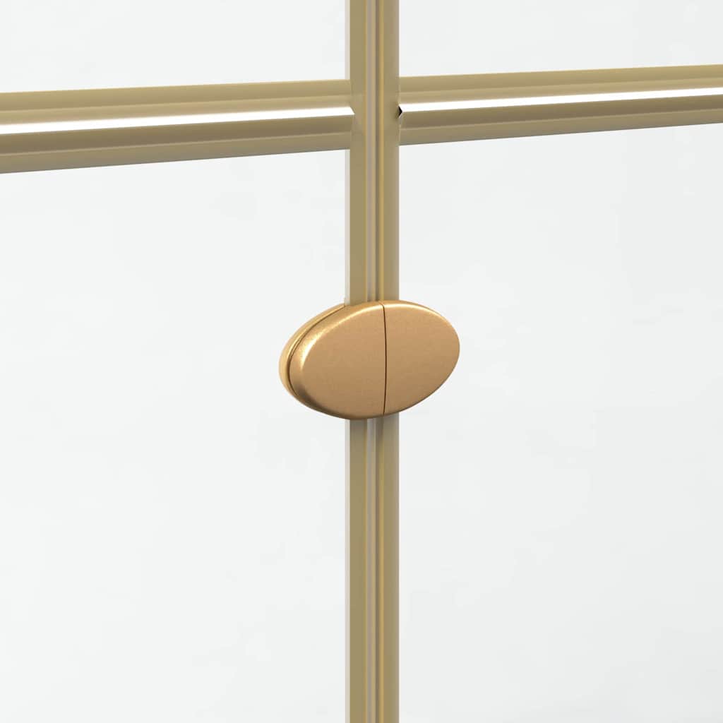 Walk-in shower wall Folding Gold and transparent 120 x 190 cm