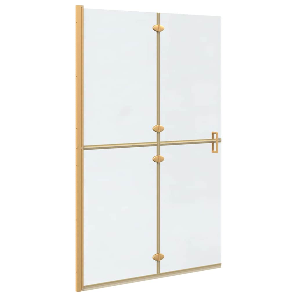 Walk-in shower wall Folding Gold and transparent 120 x 190 cm