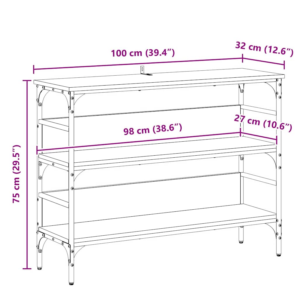 Console Table Old wood 100 x 32 x 75 cm Engineered wood