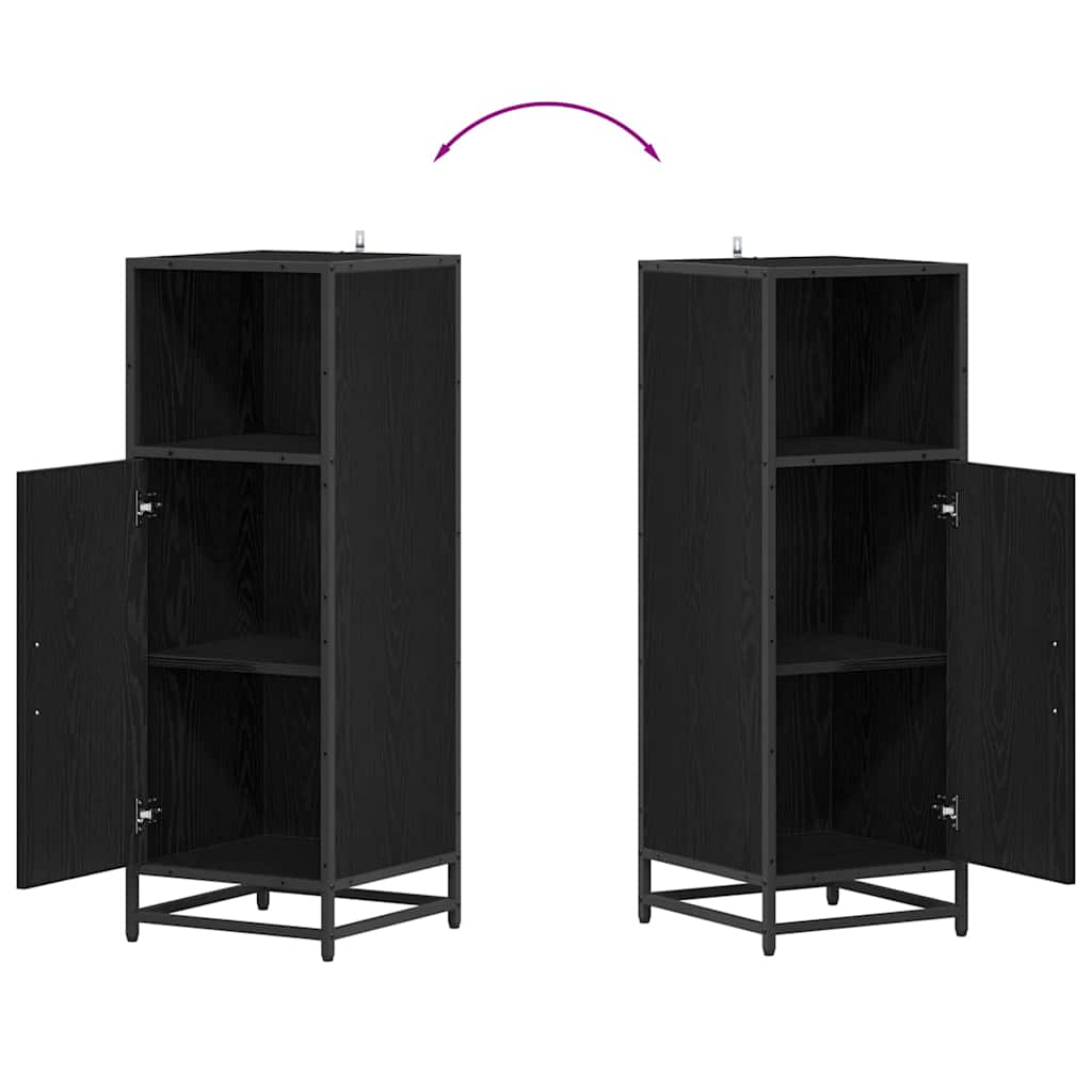 Bathroom Furniture Set with Shelf Black Oak 35 x 37.5 x 100 cm