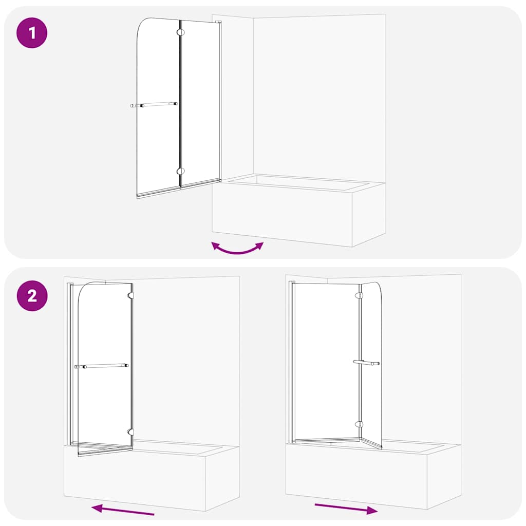 Shower Enclosure Black 95 x 140 cm ESG Glass and Aluminium