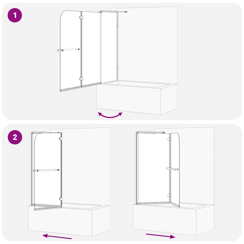 Bi-Folding Shower Enclosure Dark Transparent 120 x 67 x 129 cm