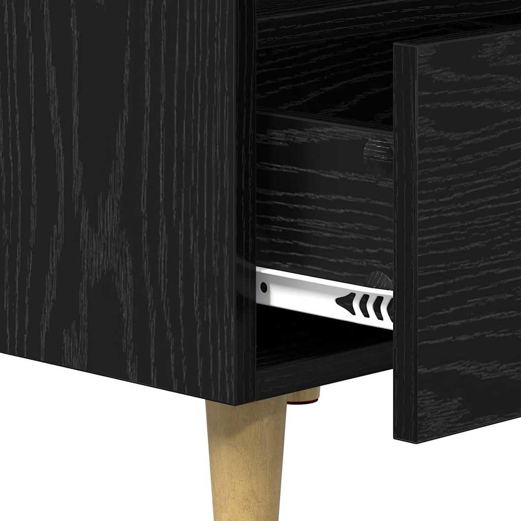 Bed Cabinet Black oak 40 x 35 x 47.5 cm Engineered wood