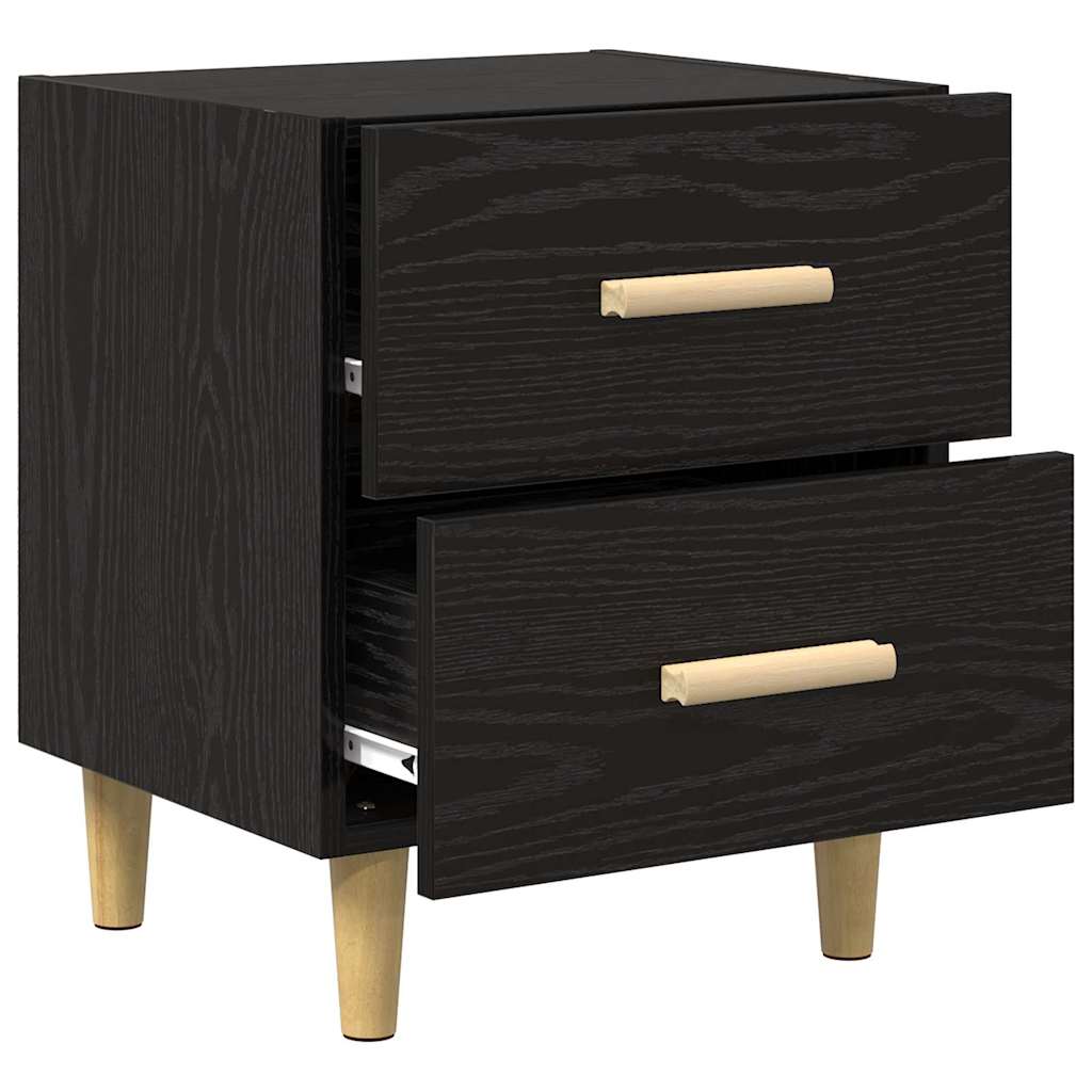 Bed Cabinet Black oak 40 x 35 x 47.5 cm Engineered wood