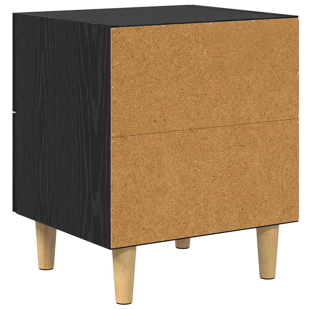 Bedside Cabinet Black oak 40 x 35 x 47.5 cm Engineered wood