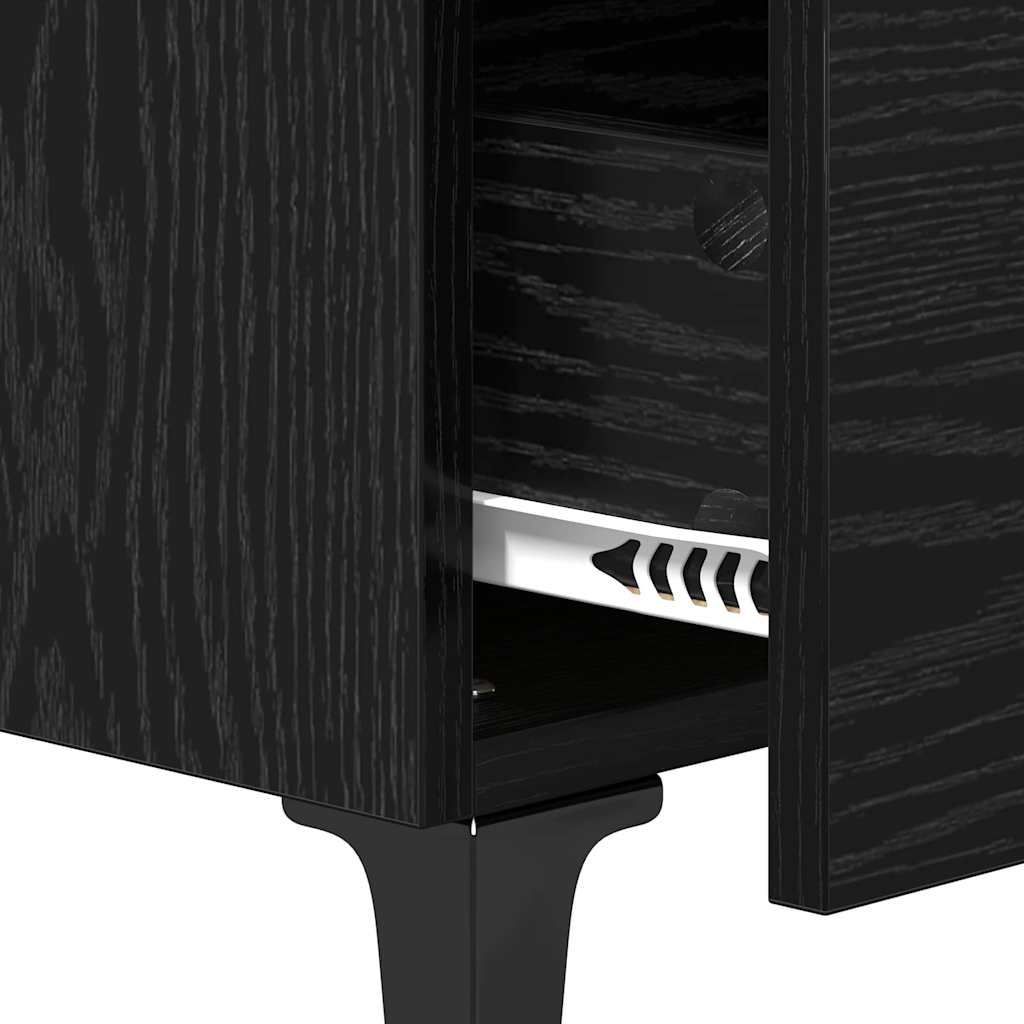 Bedside Cabinet Black oak 40 x 35 x 47.5 cm Engineered wood