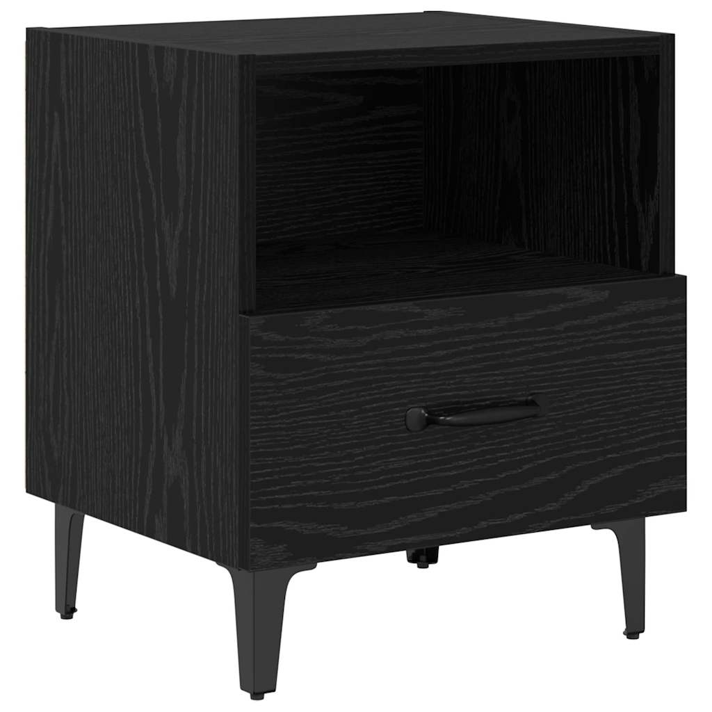 Bedside Cabinet Black oak 40 x 35 x 47.5 cm Engineered wood