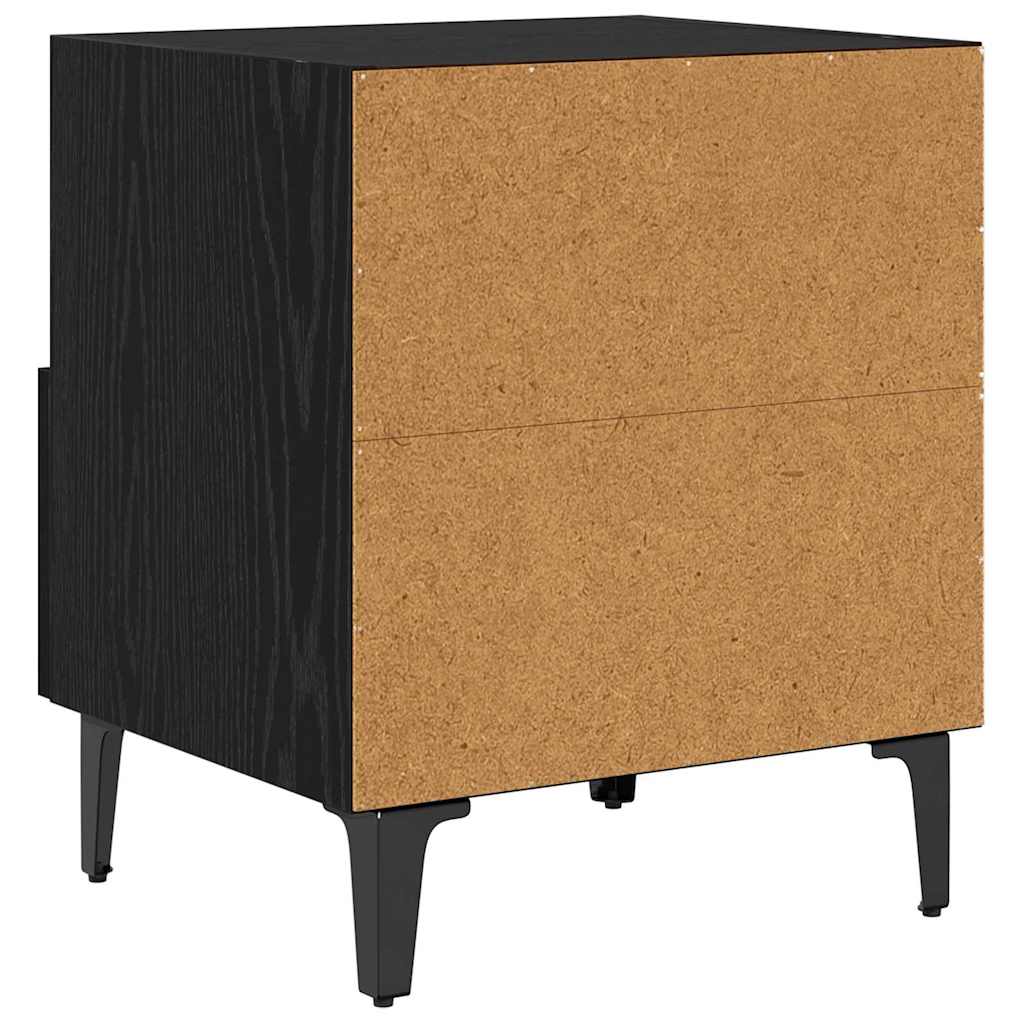 Bedside Cabinet with Drawer 2 pcs Black oak 40 x 35 x 47.5 cm