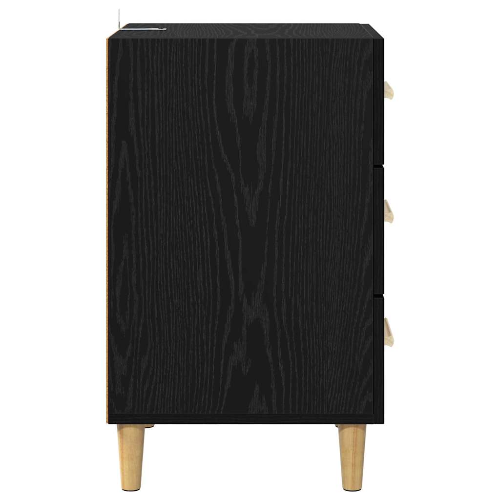 Bedside Cabinet Black oak 40 x 40 x 66 cm Engineered wood