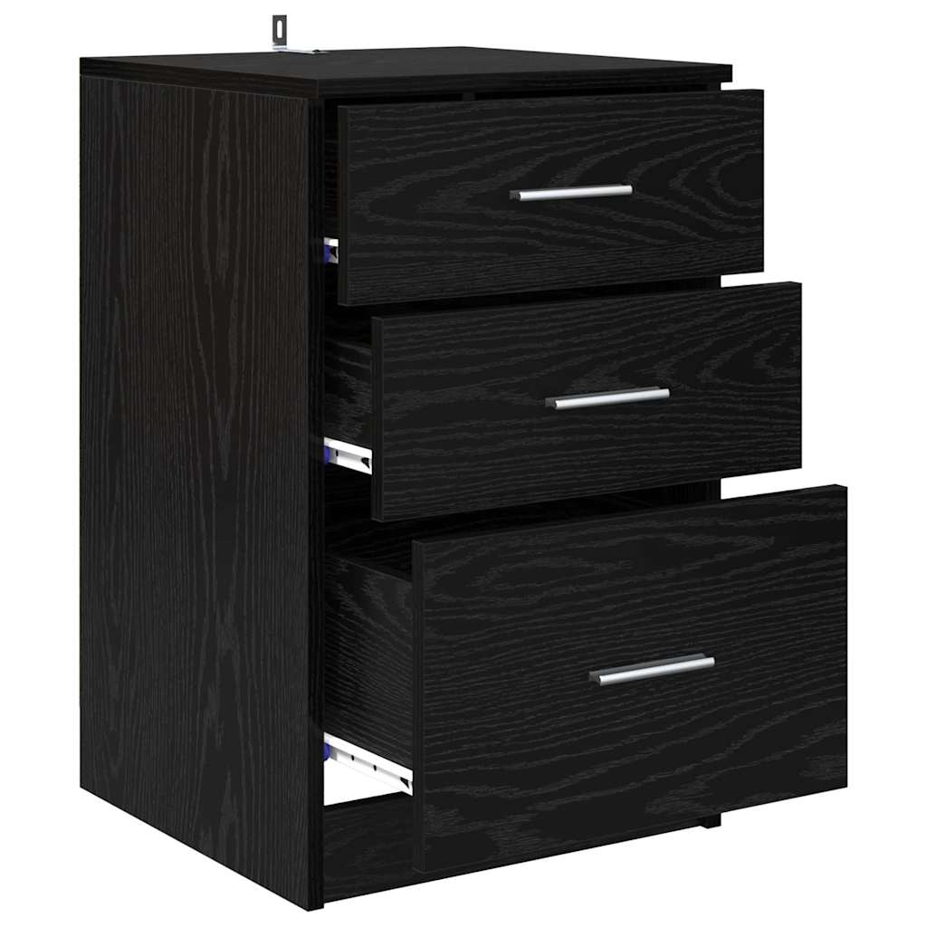Bedside Cabinet Black oak 40 x 40 x 63 cm Engineered wood