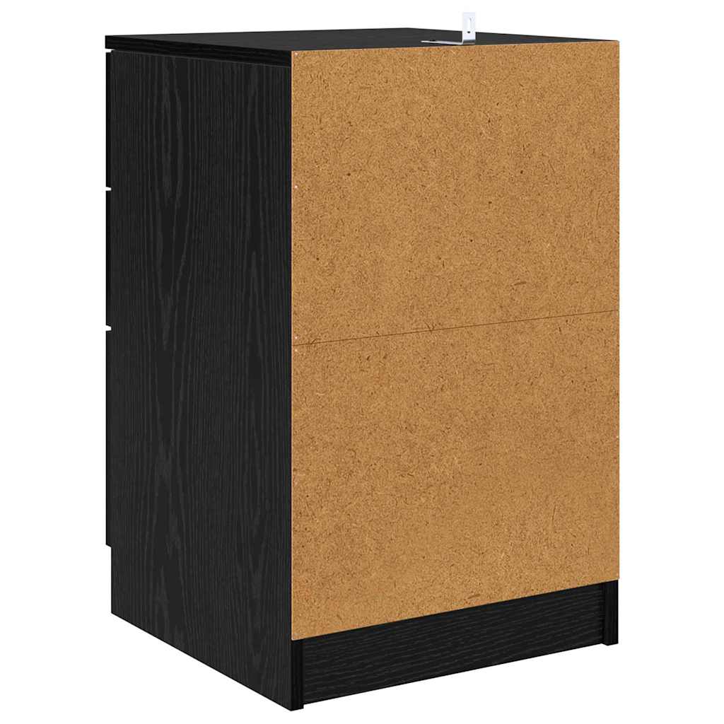 Bedside Cabinet Black oak 40 x 40 x 63 cm Engineered wood