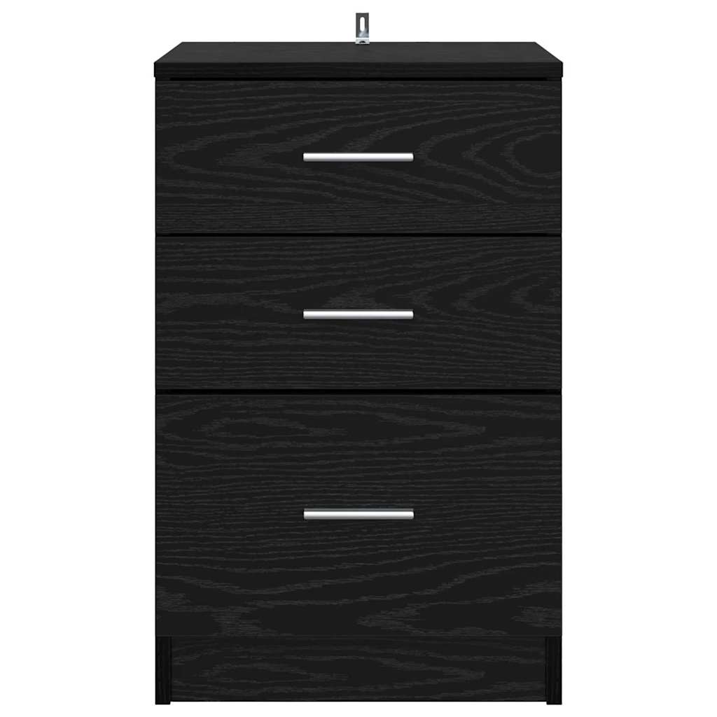 Bedside Cabinet Black oak 40 x 40 x 63 cm Engineered wood