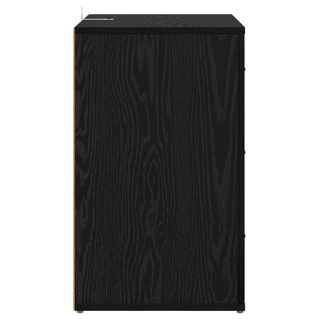 Bedside Cabinet Black oak 50 x 36 x 60 cm Engineered wood