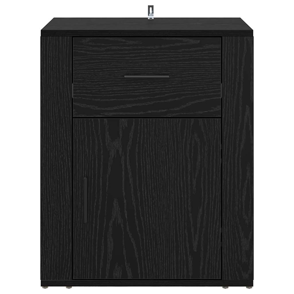 Bedside Cabinet Black oak 50 x 36 x 60 cm Engineered wood