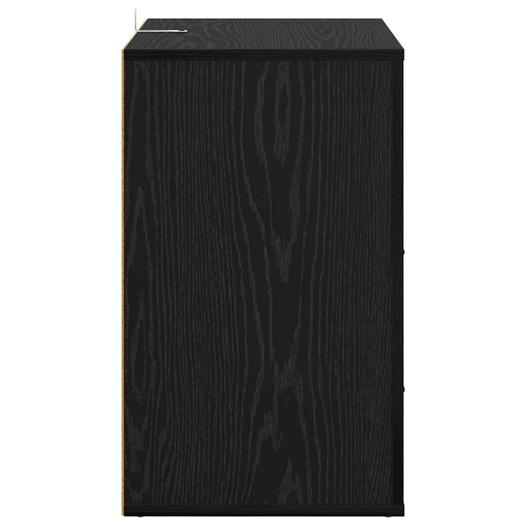 Bedside Cabinet Black oak 50 x 36 x 60 cm Engineered wood