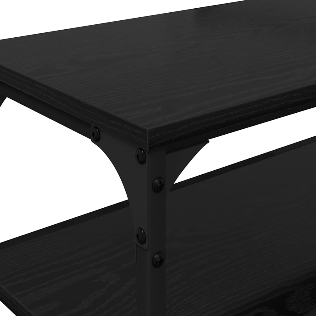 TV Cabinet Black Oak 200 x 30 x 50 cm Engineered Wood and Iron