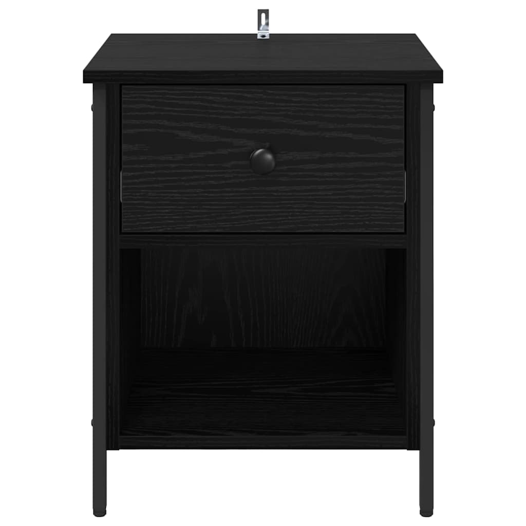 Bedside Cabinet 2 pcs Black oak 40 x 42 x 50 cm Engineered wood
