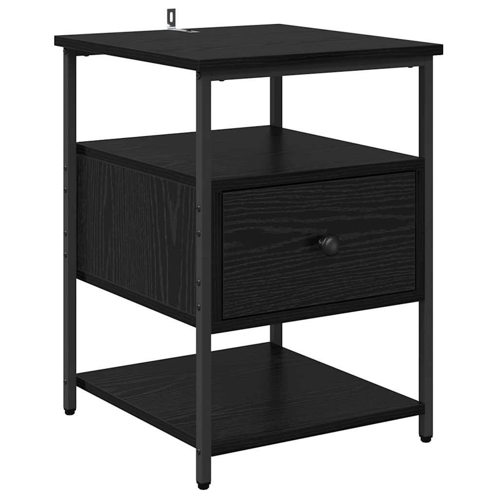Bedside Cabinet 2 pcs Black oak 40 x 42 x 56 cm Engineered wood