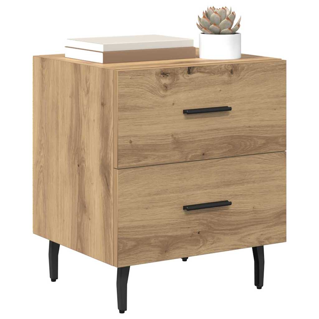 Bedside Cabinet with Drawer 2 pcs Artisan oak 40 x 35 x 47.5 cm