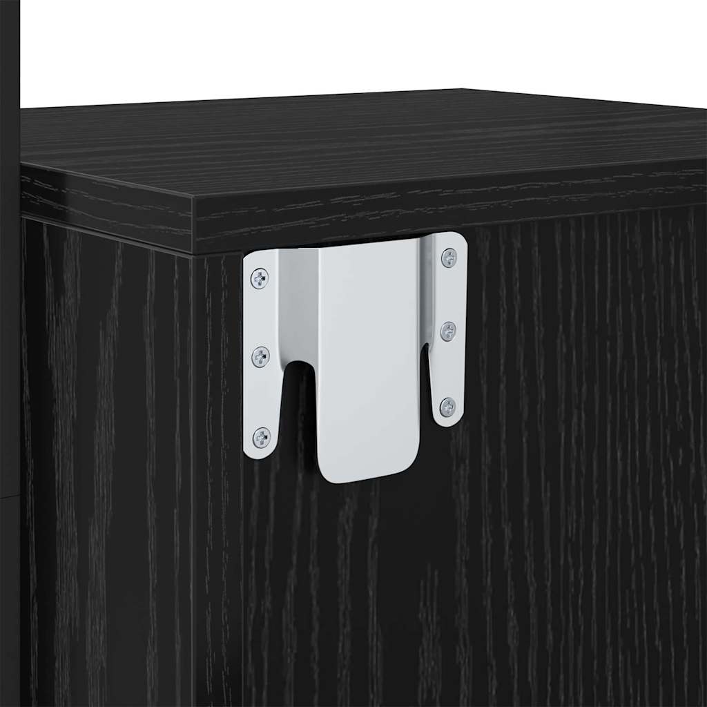 Bedside Cabinet Black Oak 35 x 30 x 51 cm Engineered Wood