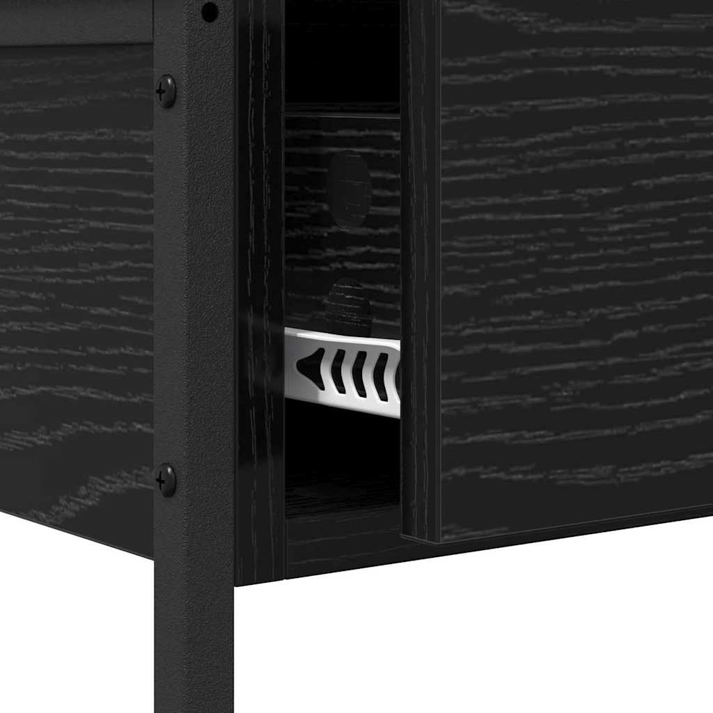 Console Table Black Oak 100 x 34.5 x 75 cm Engineered Wood