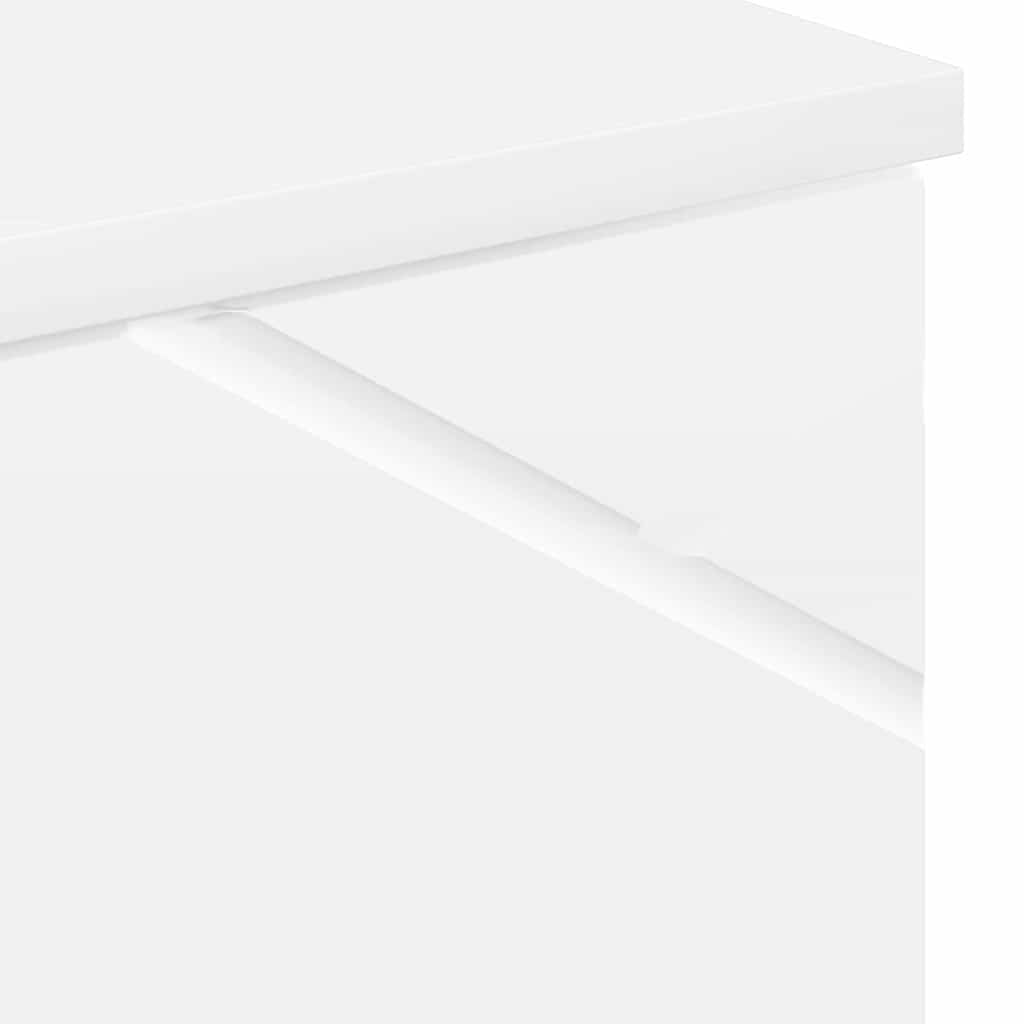 Bathroom Cabinet with Storage High Gloss White 30 x 35 x 192 cm