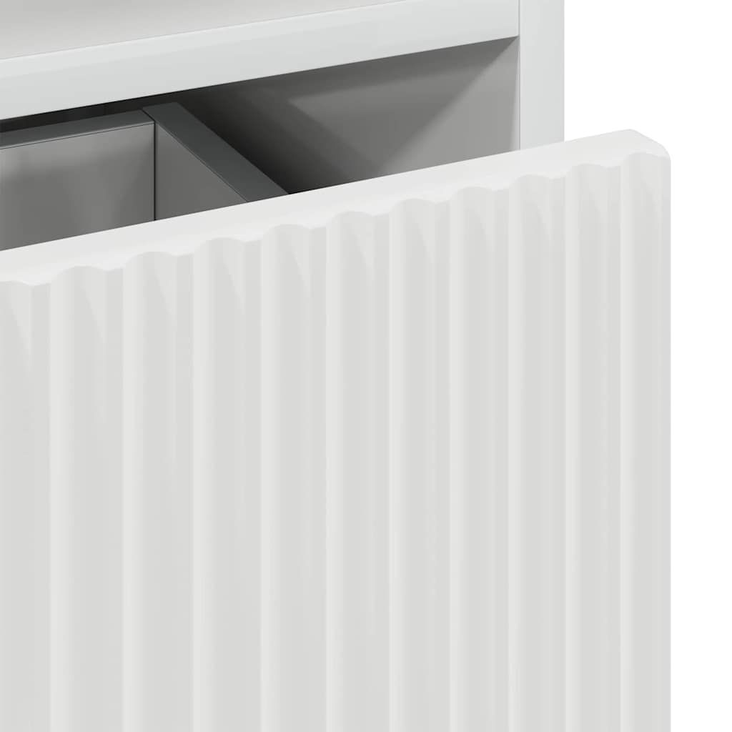 Bathroom Cabinet with Door High Gloss White 31.5 x 33 x 190 cm