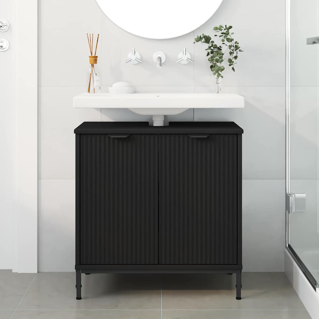 Bathroom Sink Cabinet Black 60.5 x 33.5 x 61 cm Engineered wood
