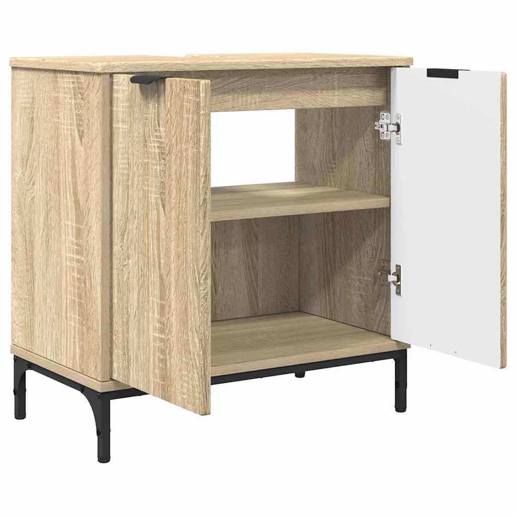 Bathroom Sink Cabinet with Door Sonoma oak 60.5 x 33.5 x 61 cm
