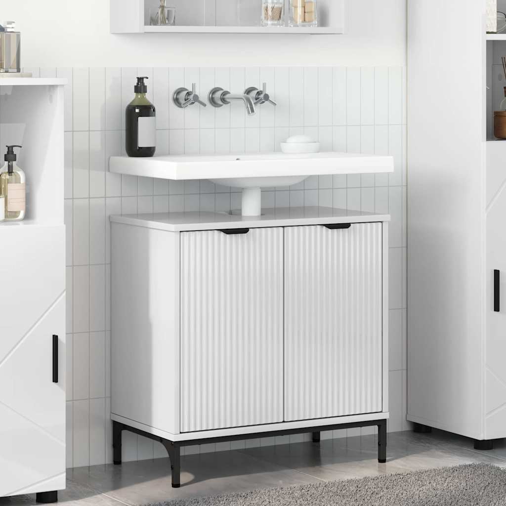 Bathroom Sink Cabinet High gloss white 60.5 x 33.5 x 61 cm