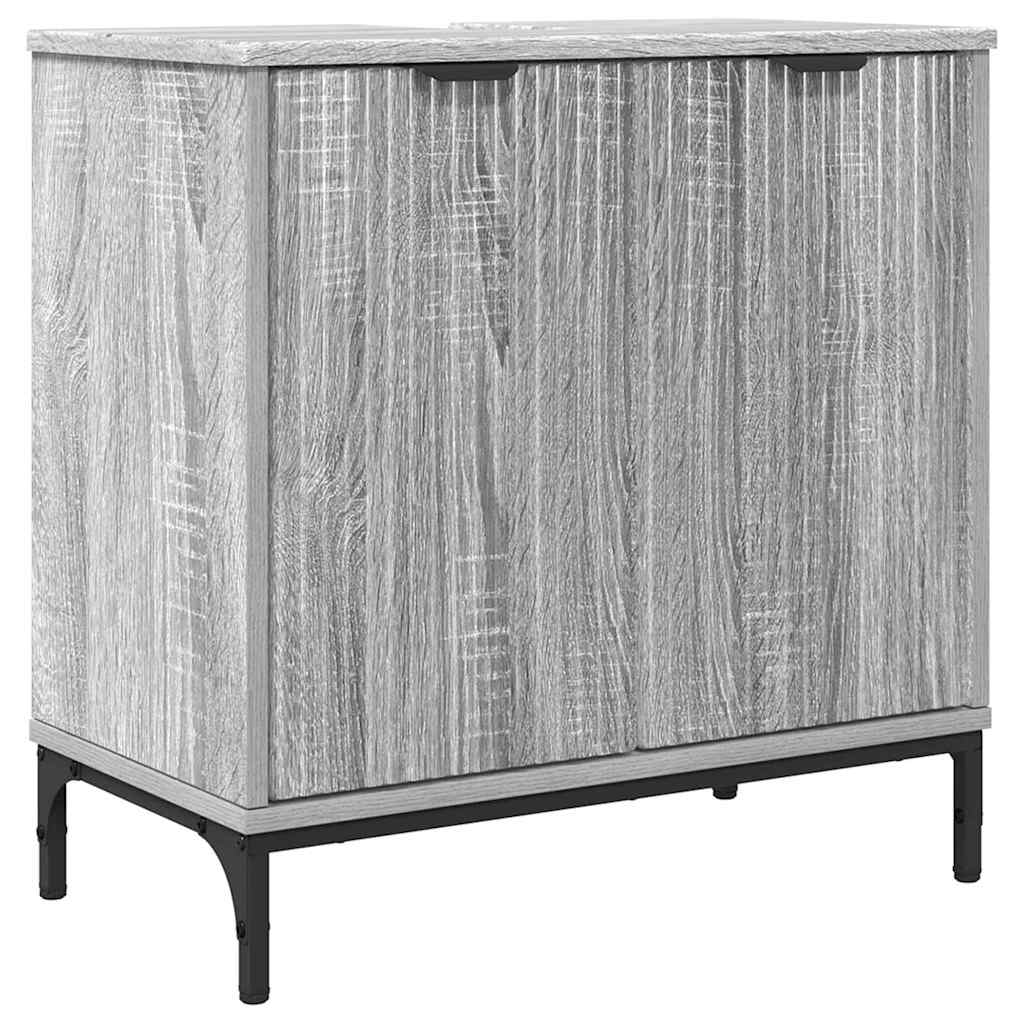 Bathroom Sink Cabinet with Door Grey sonoma 60.5 x 33.5 x 61 cm
