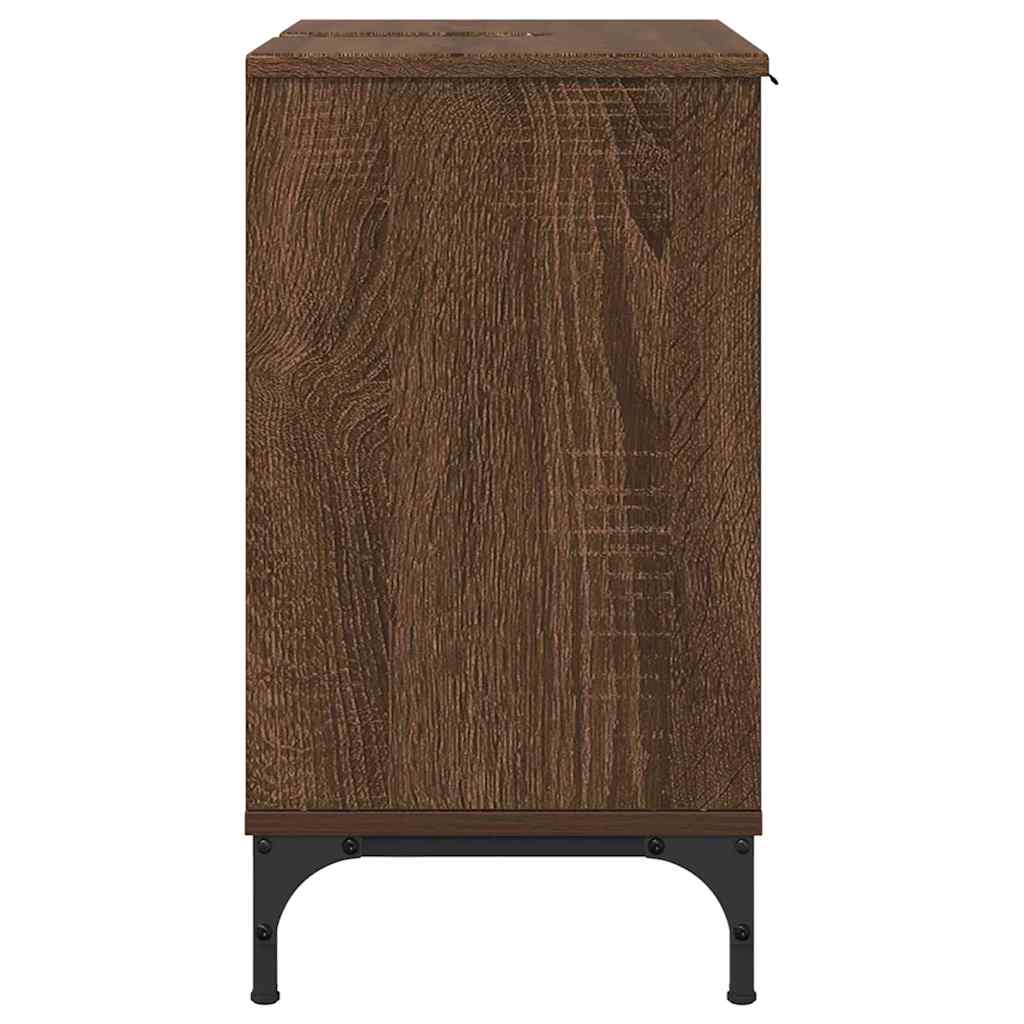 Bathroom Sink Cabinet with Door Brown oak 60.5 x 33.5 x 61 cm