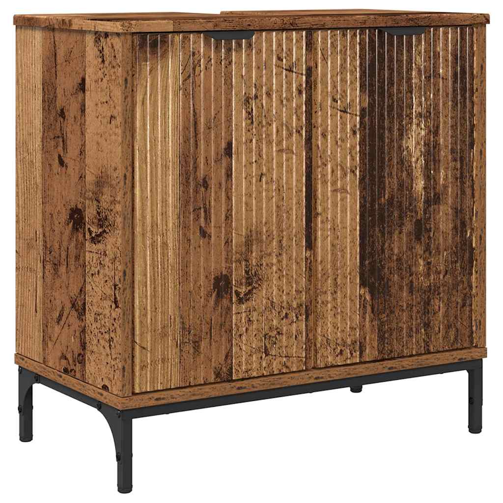 Bathroom Sink Cabinet with Storage Old wood 60.5 x 33.5 x 61 cm
