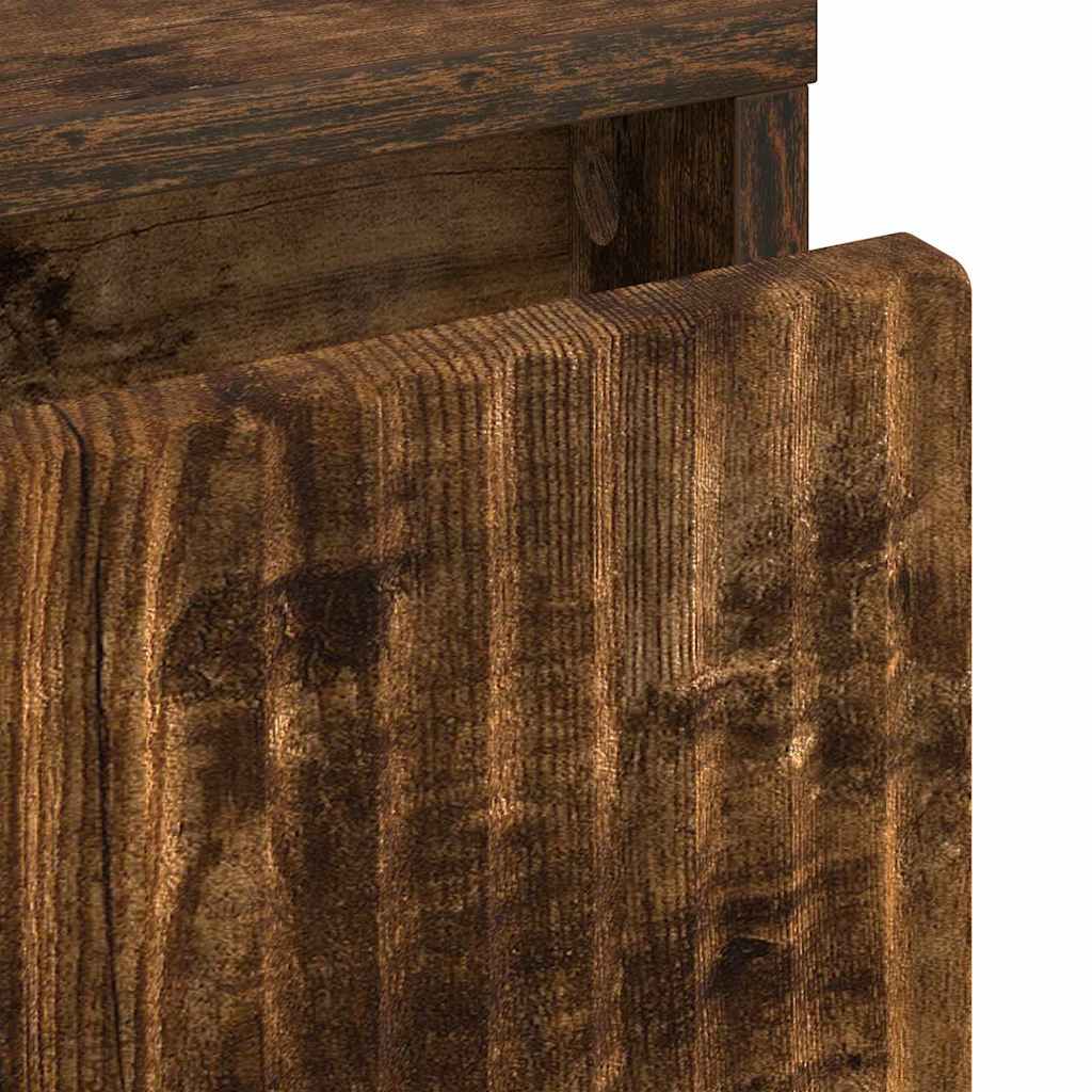 Bedside Table Smoked oak 63.5 x 36 x 61 cm Engineered wood