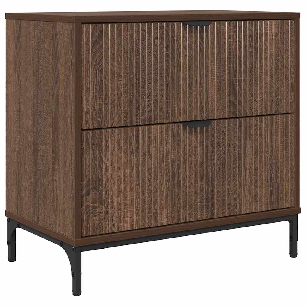 Bedside Table Brown oak 63.5 x 36 x 61 cm Engineered wood