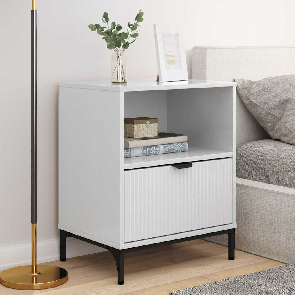 Bedside Tables 2 pcs High gloss white 49 x 36 x 61 cm
