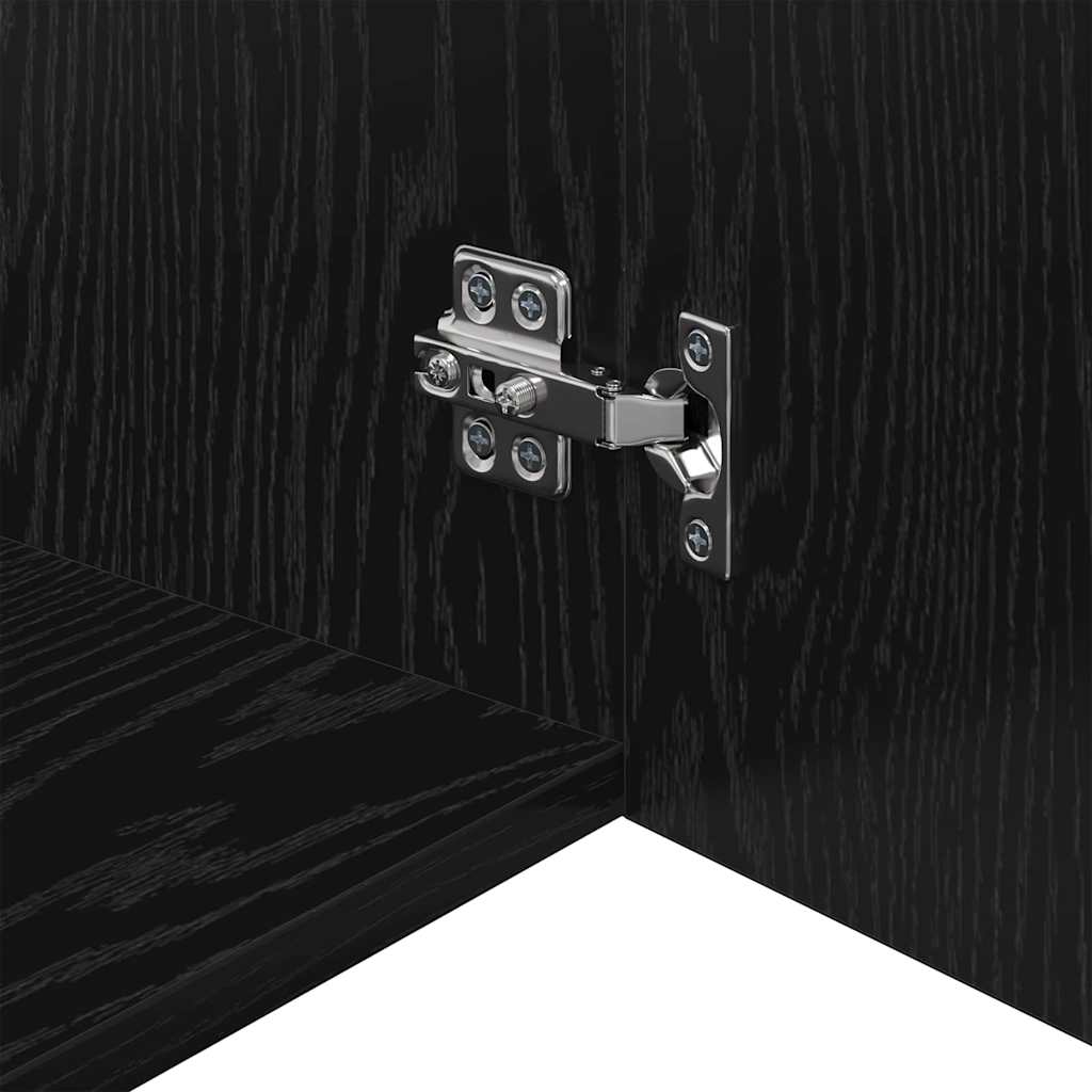 Storage Cabinet Black oak 80 x 41 x 225 cm Engineered wood