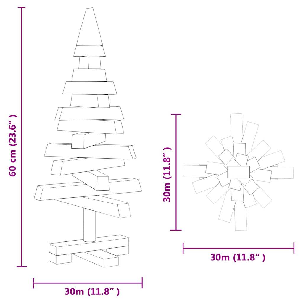 Christmas Trees with Stand Natural 60 cm Solid pine wood