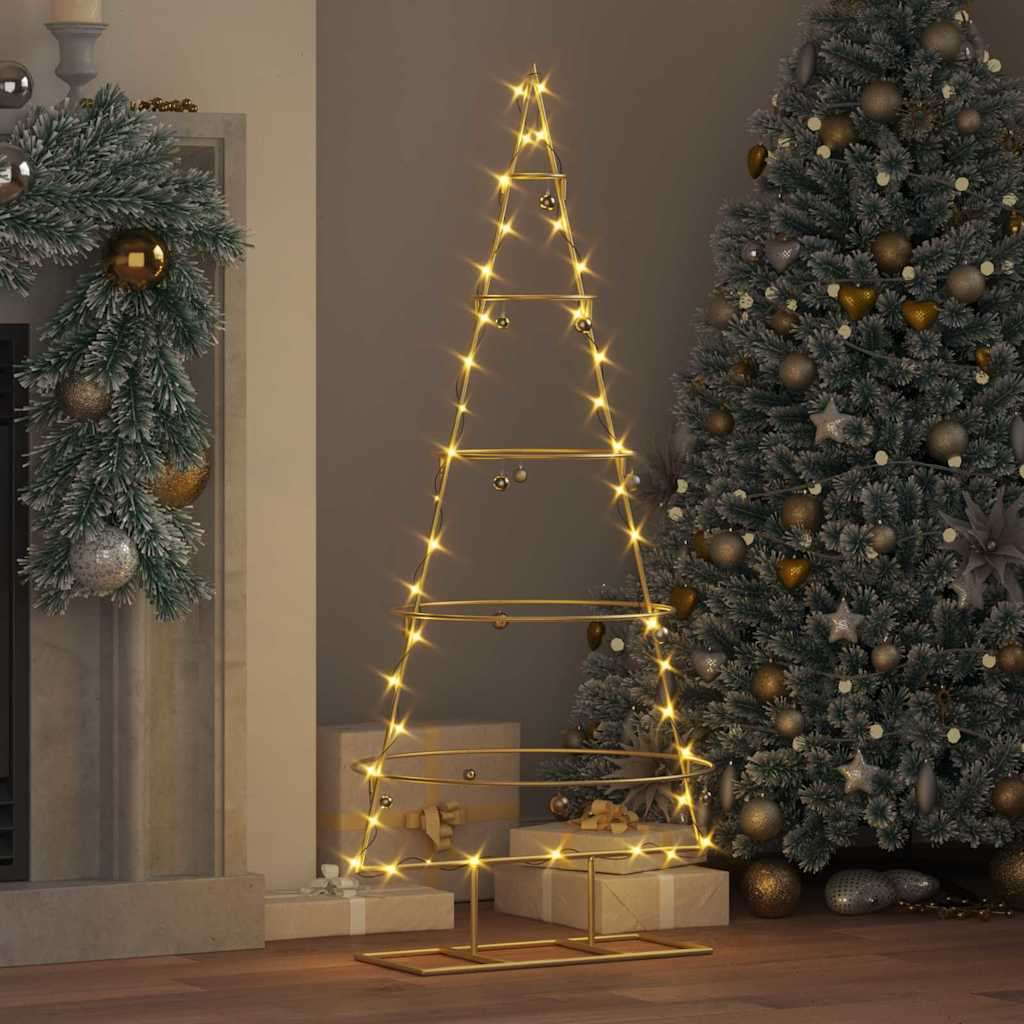 Metal Christmas Tree with Stand Gold 125 cm Powder-coated steel