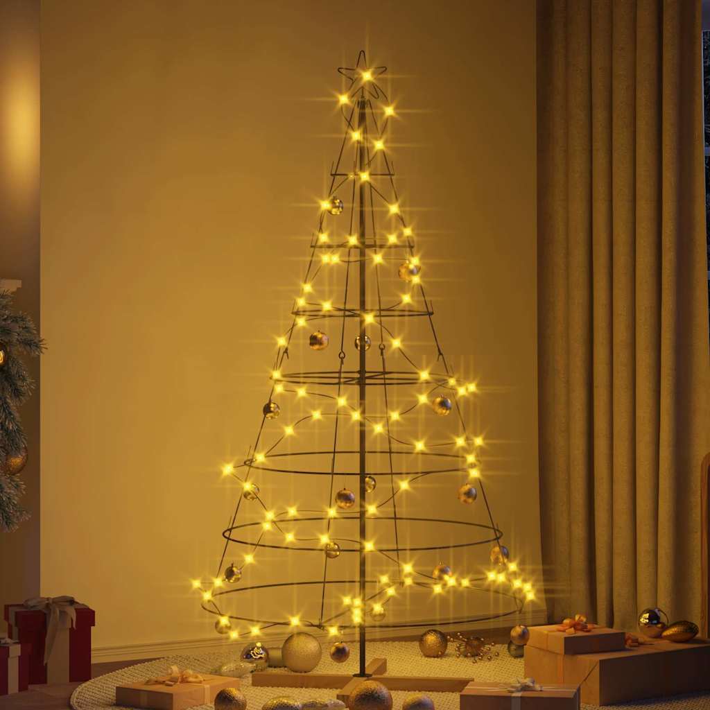 Christmas Cone Tree with Stand Black 180 cm Steel