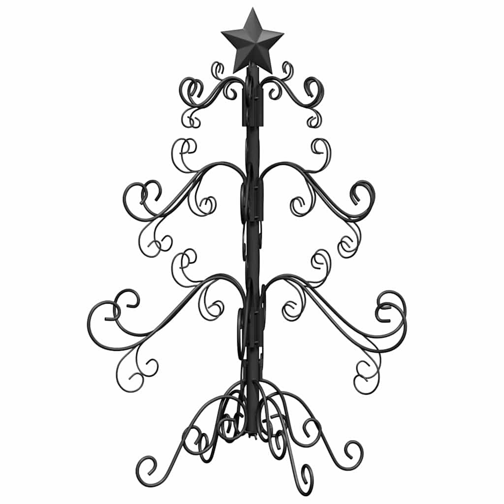 Metal Christmas Tree with Stand Black 60 cm Powder-coated steel