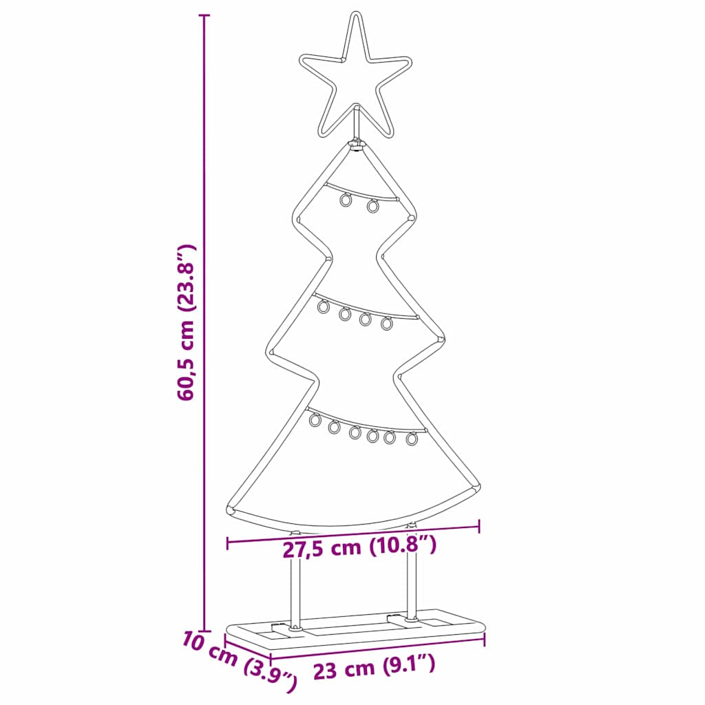 Metal Christmas Tree with Stand Black 60 cm Steel