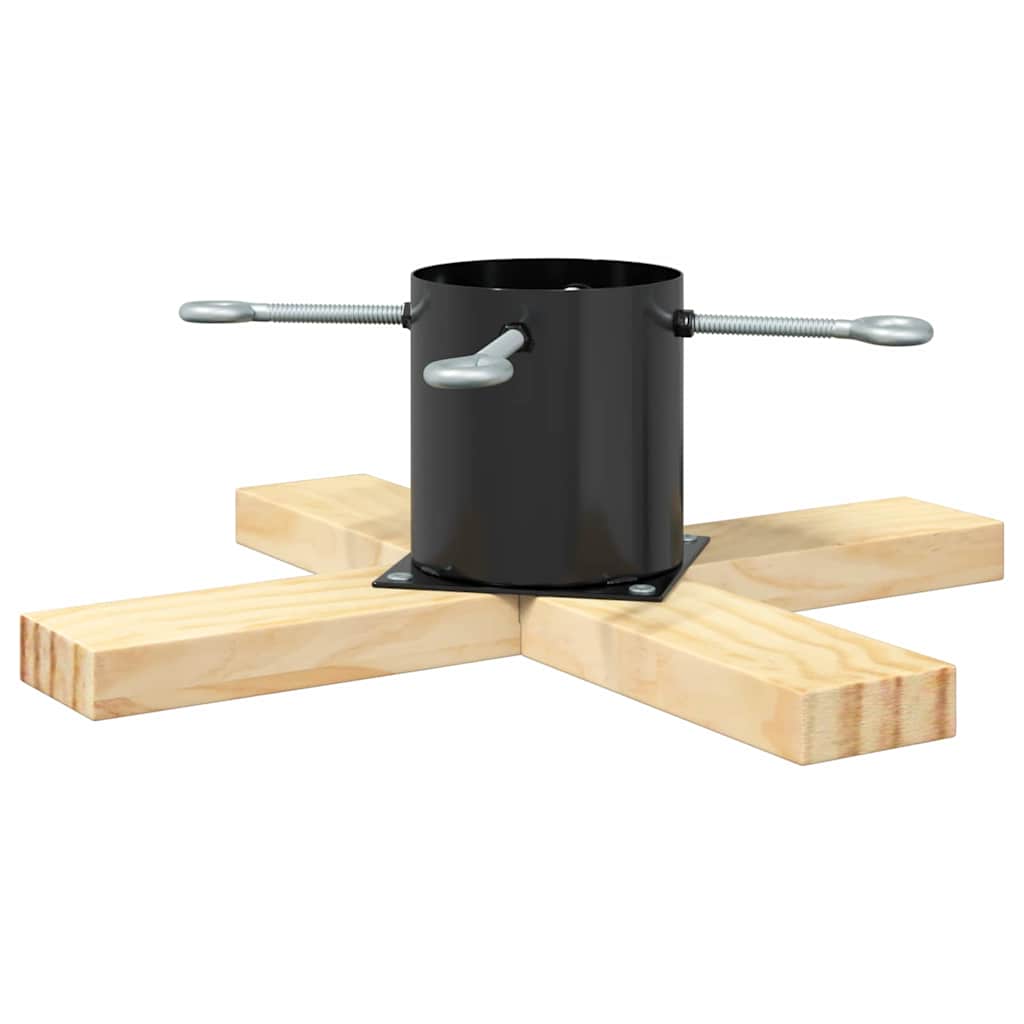 Christmas Tree Stand 1.73 Black 50 x 50 x 16 cm Solid Pine Wood