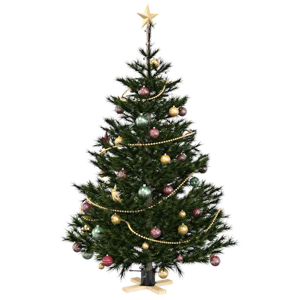Christmas Tree Stand 1.73 Black 50 x 50 x 16 cm Solid Pine Wood